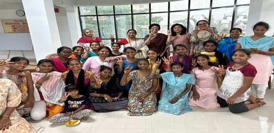 Manam Foundation conducting The final wind-up session with adolescent girls at Theosophical Order of Service on dt-29-02-2024.
